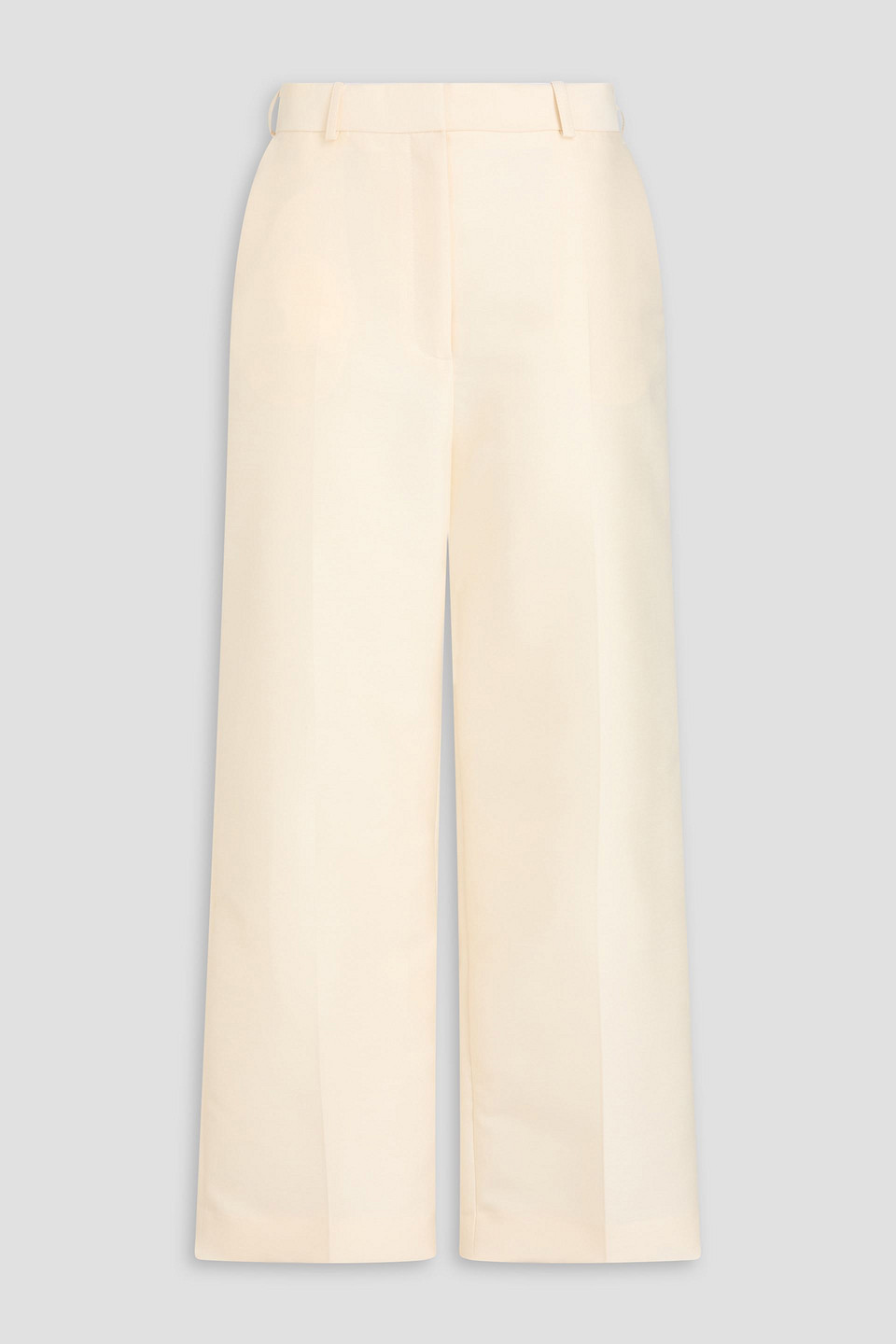 Totême Cropped Crepe Straight-leg Pants In Ecru