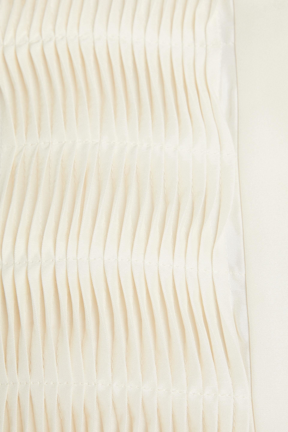 Totême Pintucked Silk-satin Shirt In Ivory