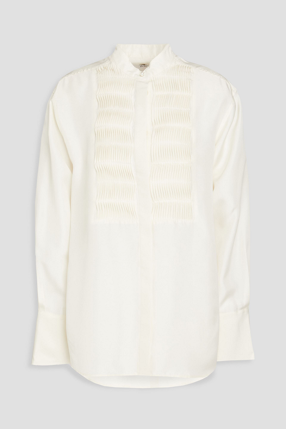 Totême Pintucked Silk-satin Shirt In Ivory