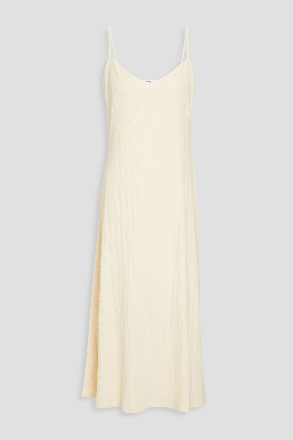 Totême - Ribbed cotton-blend jersey midi dress - White - XXS