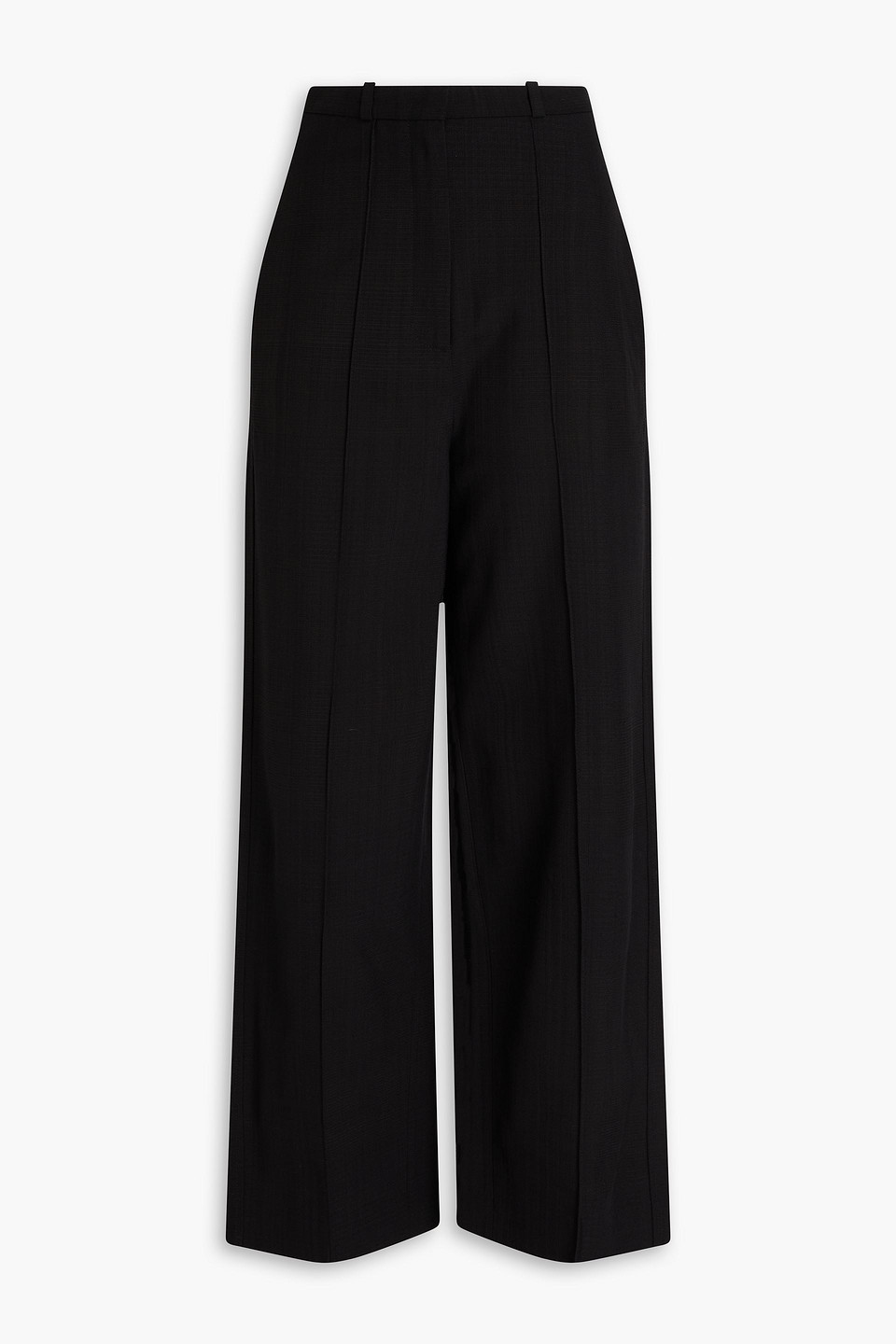Totême Woven Wide-leg Pants In Black