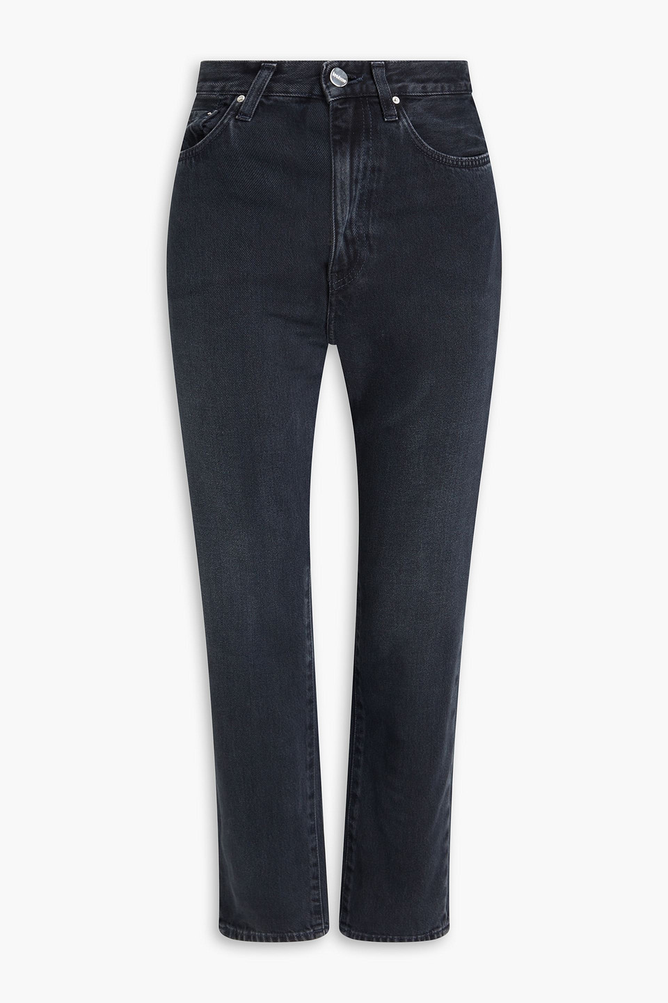 Totême Cropped High-rise Straight-leg Jeans In Black