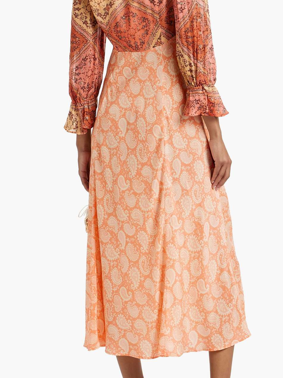 aoife paisley-print fil coupé chiffon and satin-crepe midi dress