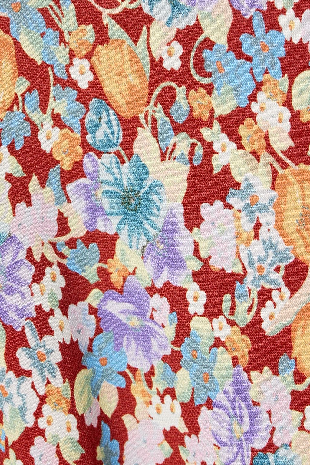 RIXO Elise floral-print jersey turtleneck midi dress