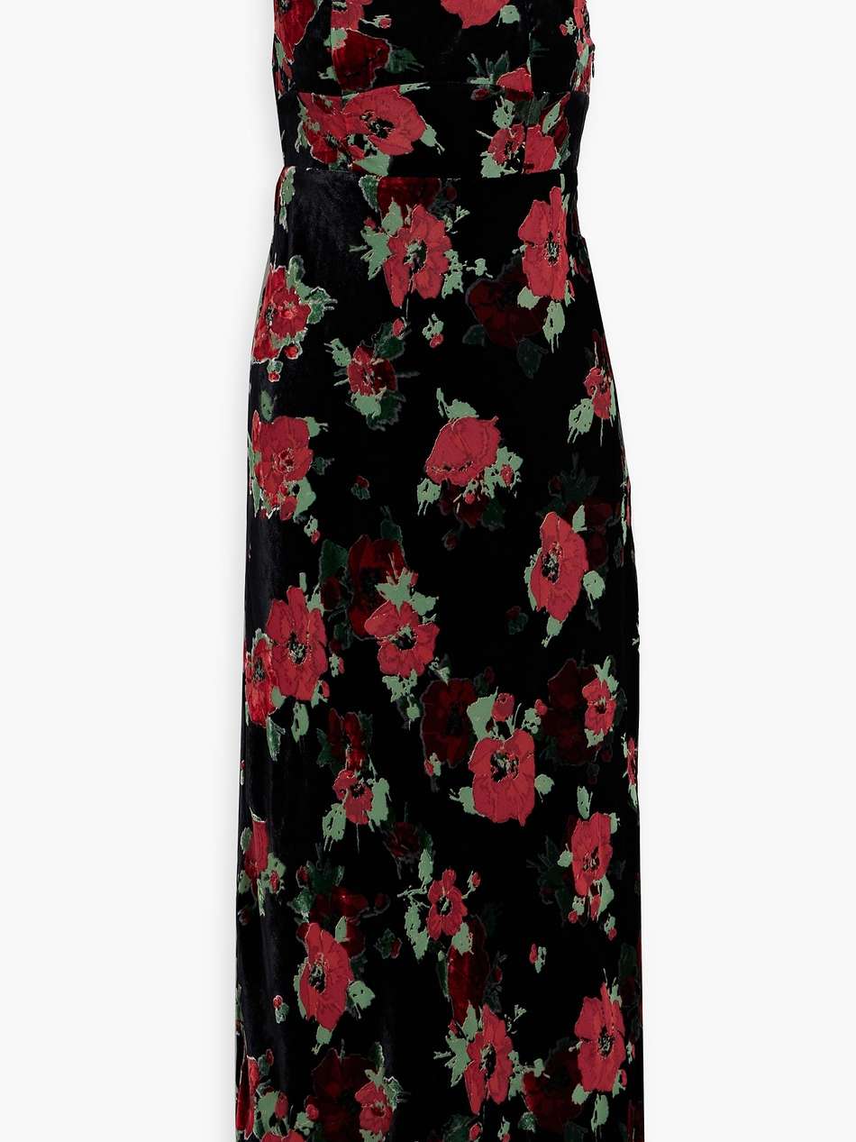 benedict floral-print devoré-velvet midi dress