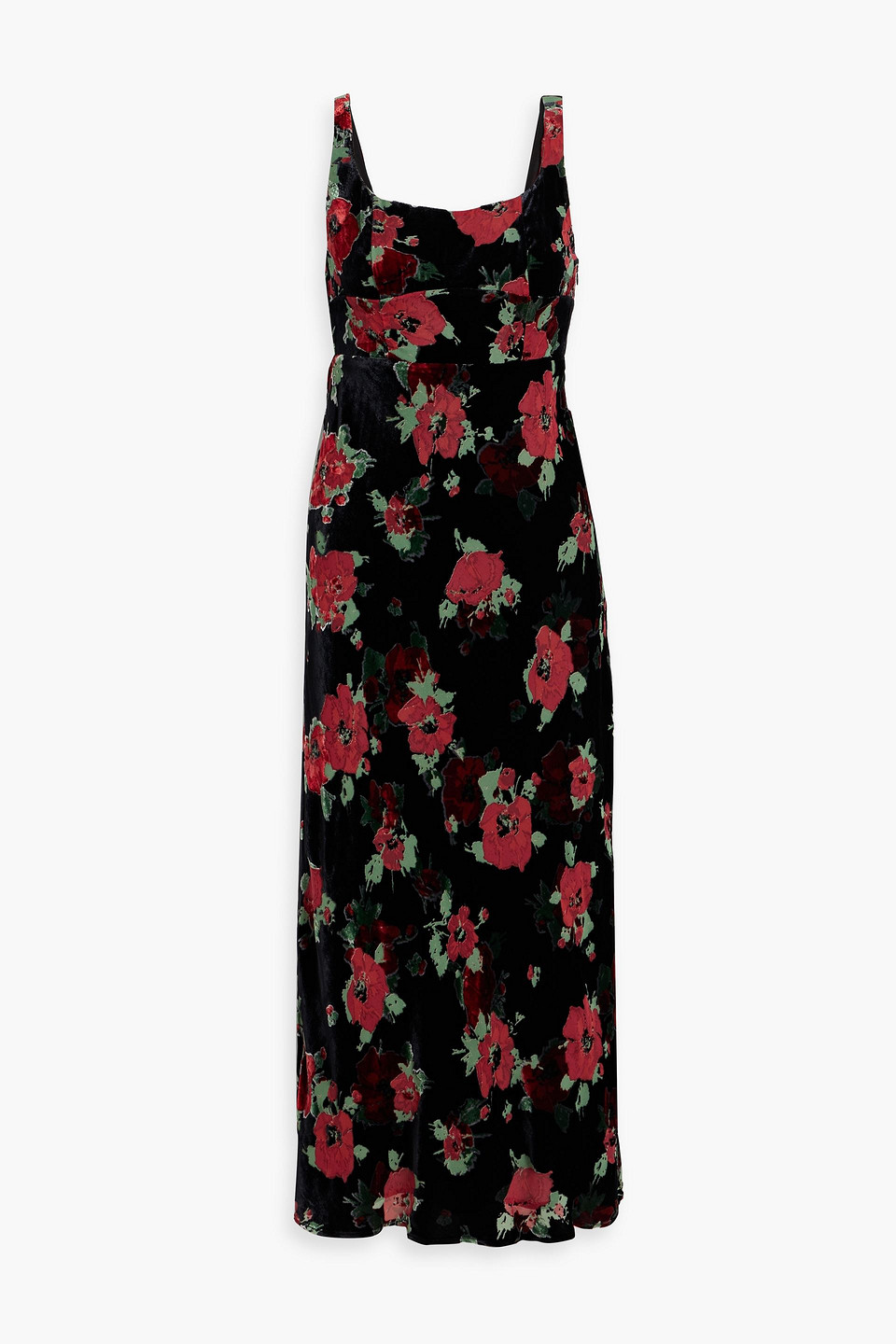 Benedict floral-print devoré-velvet midi dress