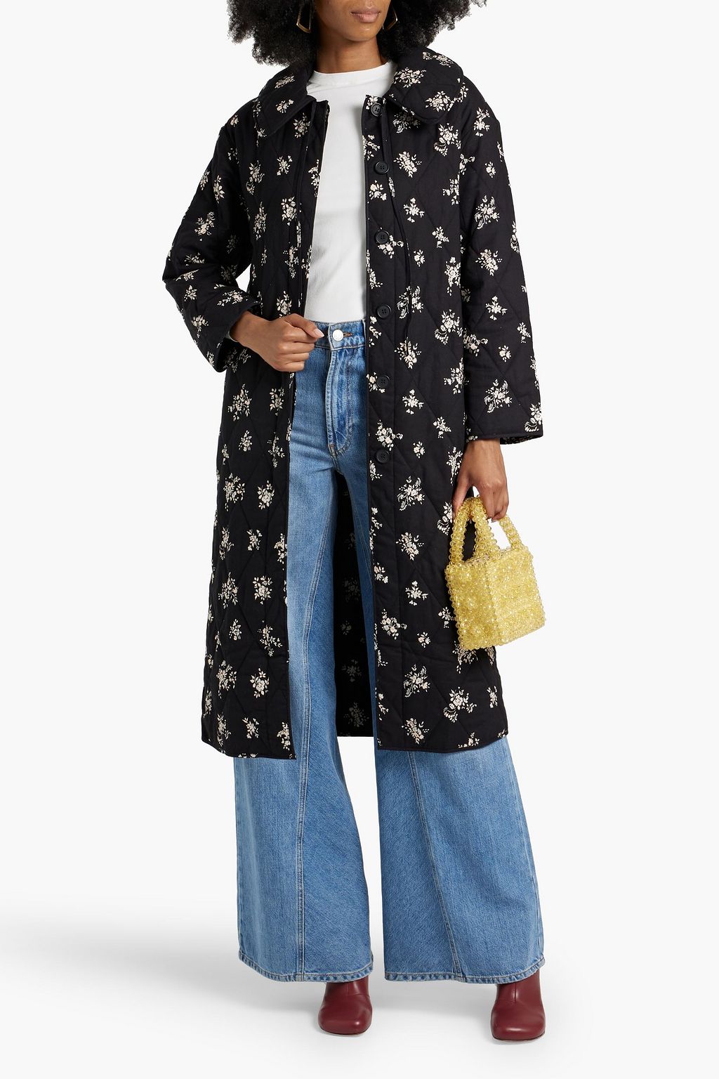 RIXO Cleo quilted floral-print cotton coat