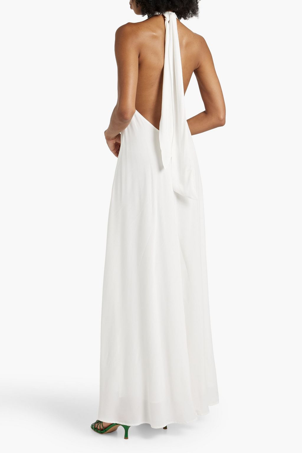RIXO Jordyn open-back satin-crepe halterneck maxi dress