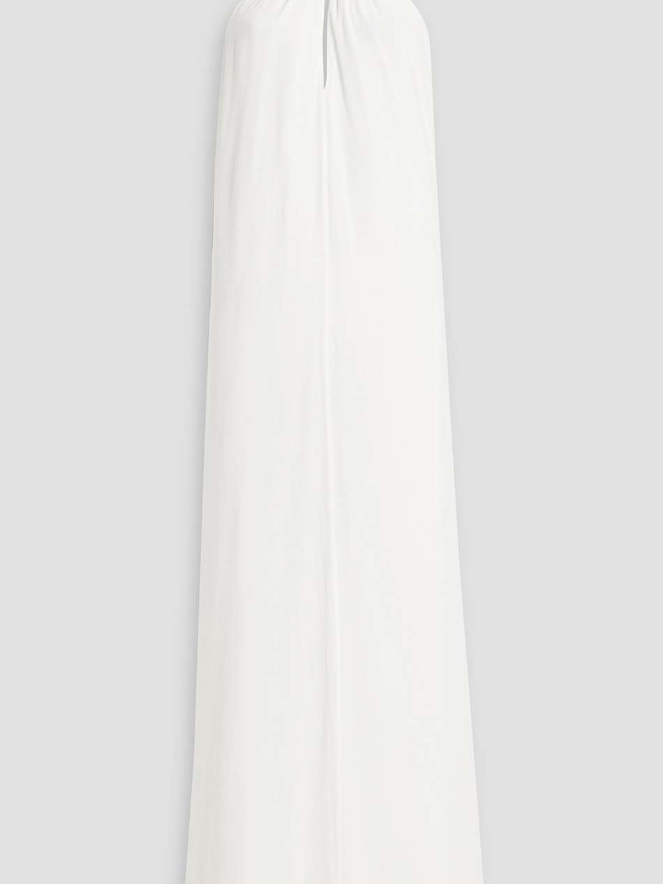 jordyn open-back satin-crepe halterneck maxi dress