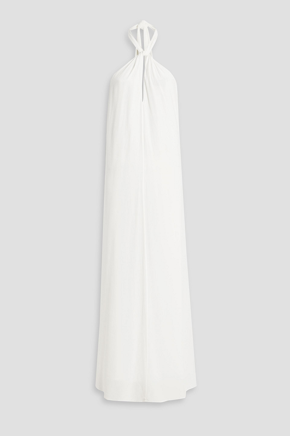 Rixo London Jordyn Open-back Satin-crepe Halterneck Maxi Dress In Off-white