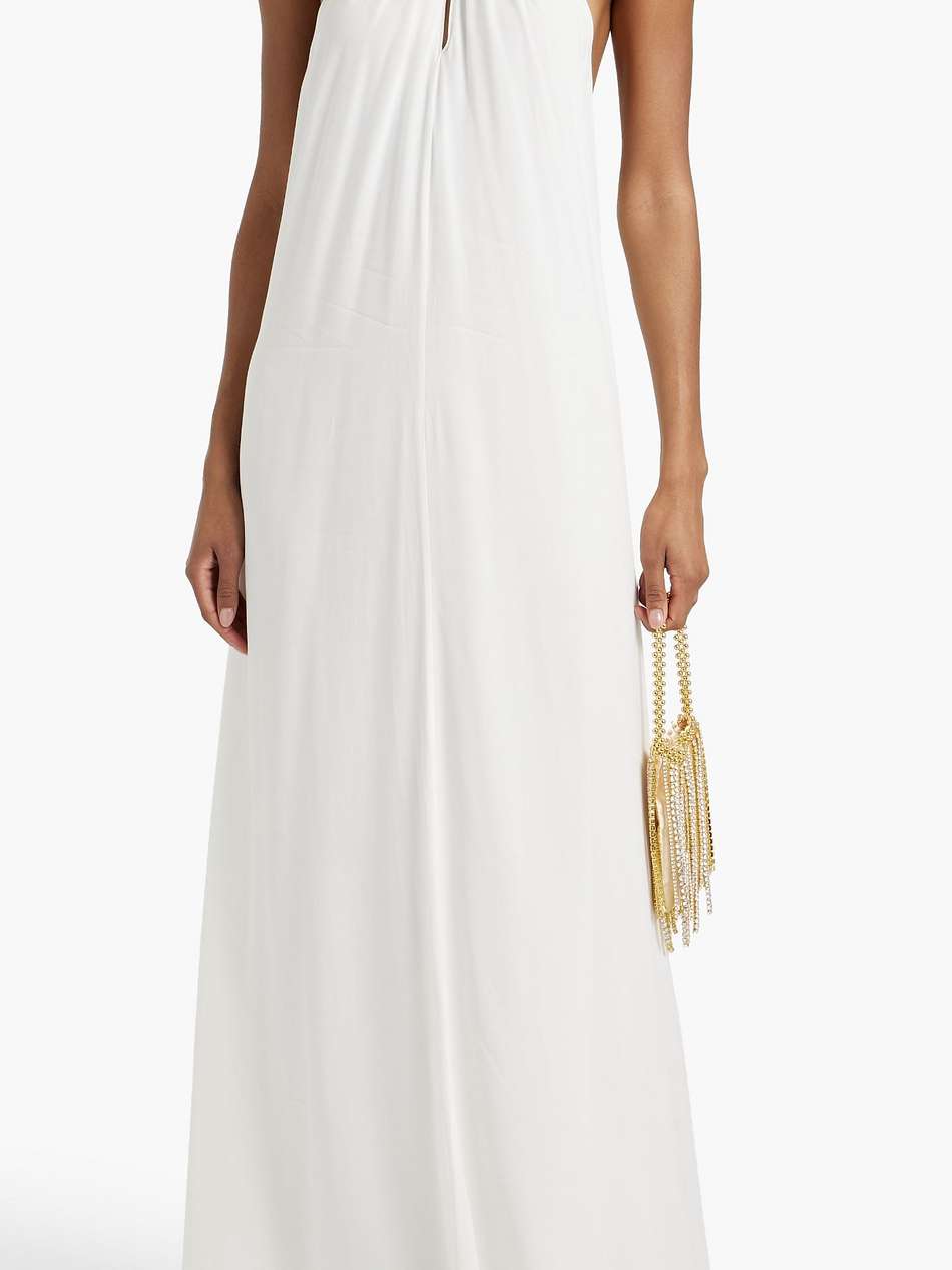 jordyn open-back satin-crepe halterneck maxi dress