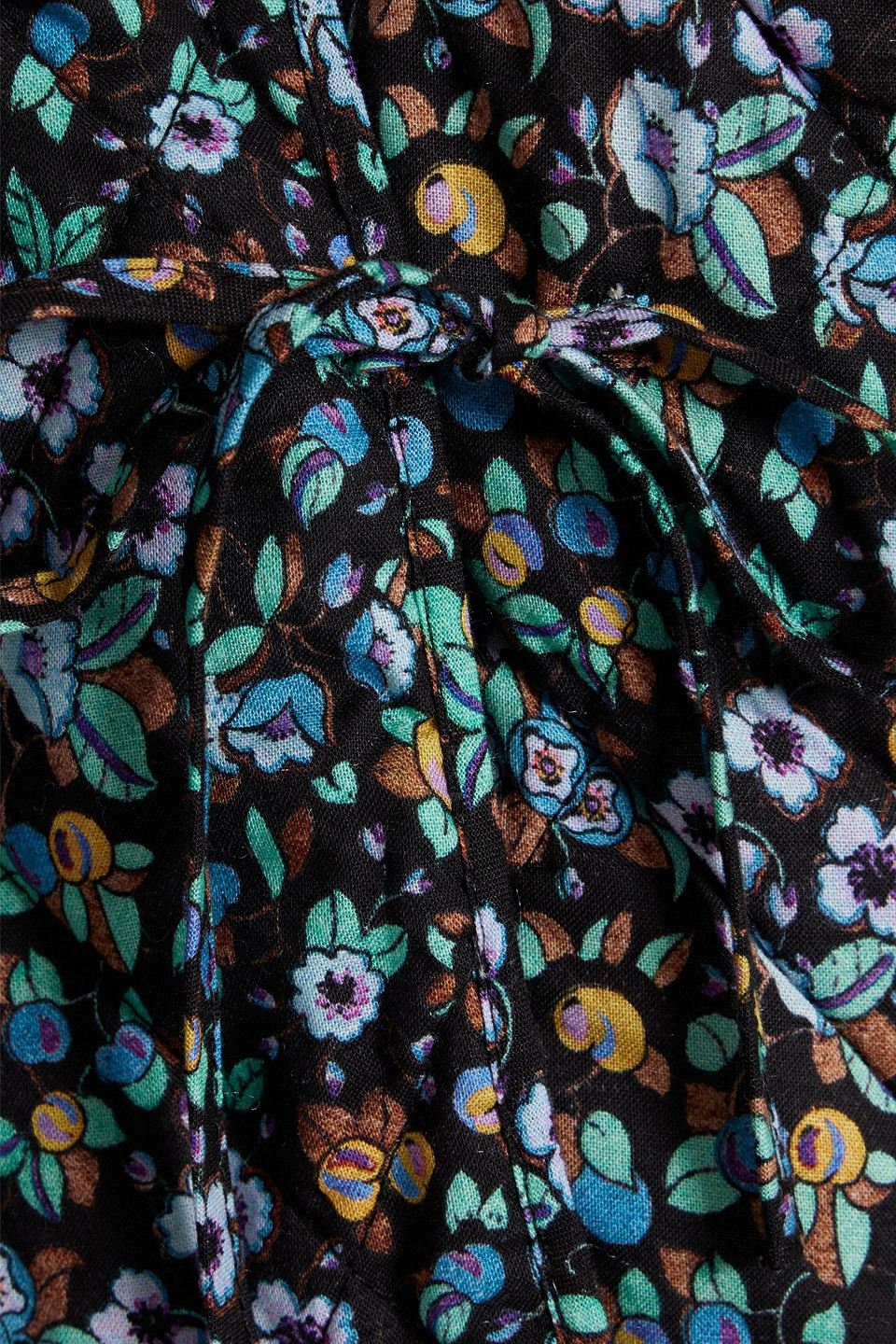 Rixo London Rhae Quilted Floral-print Cotton Jacket In Black
