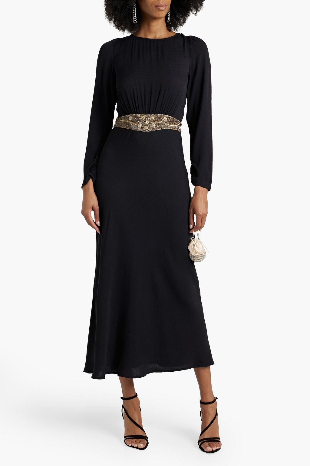 RIXO Elena cutout embellished crepe midi dress