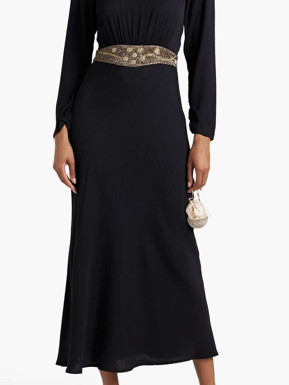 elena cutout embellished crepe midi dress