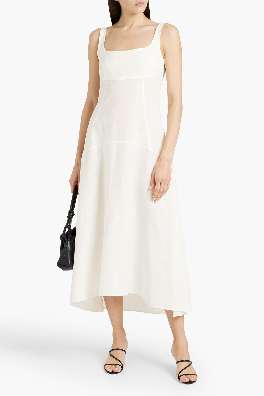 ANOTHER TOMORROW Linen midi dress