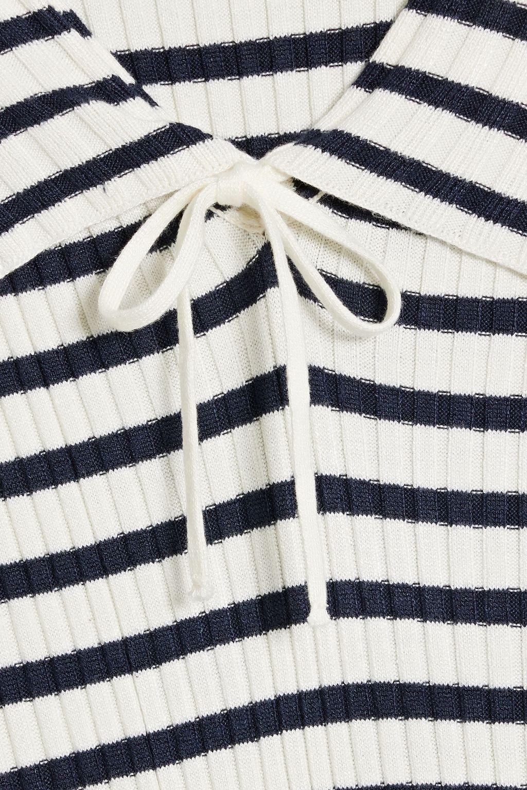 RIXO Antibes striped ribbed-knit midi dress
