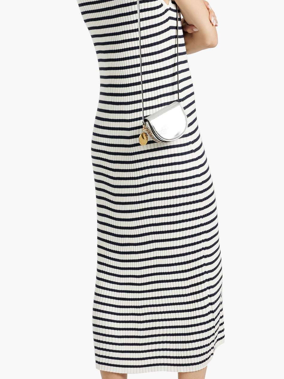 antibes striped ribbed-knit midi dress