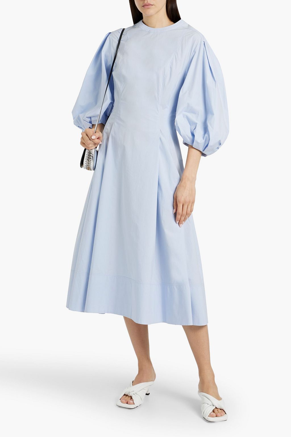 ANOTHER TOMORROW Cotton-poplin midi dress