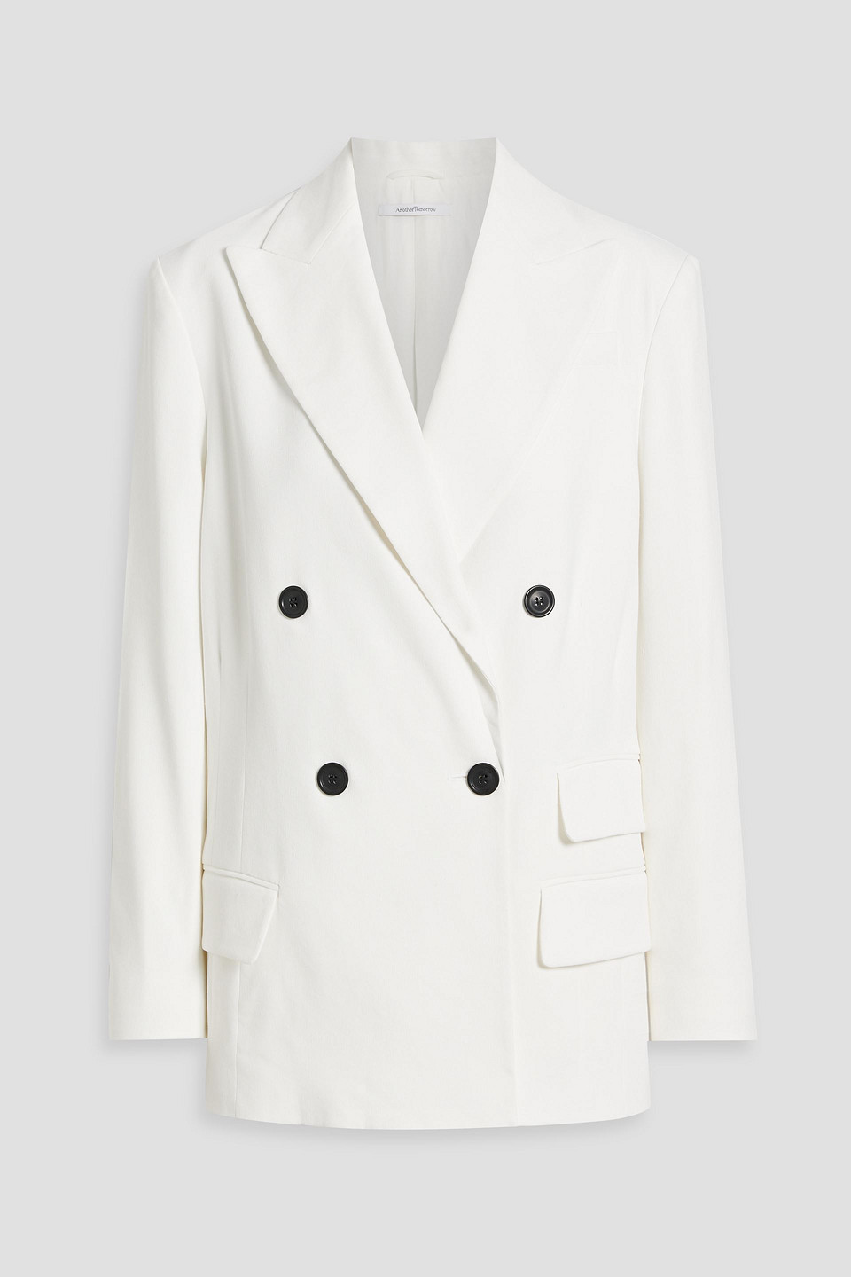 Another Tomorrow Oversize Blazer Jacket With Side Zipper Vents In Off White