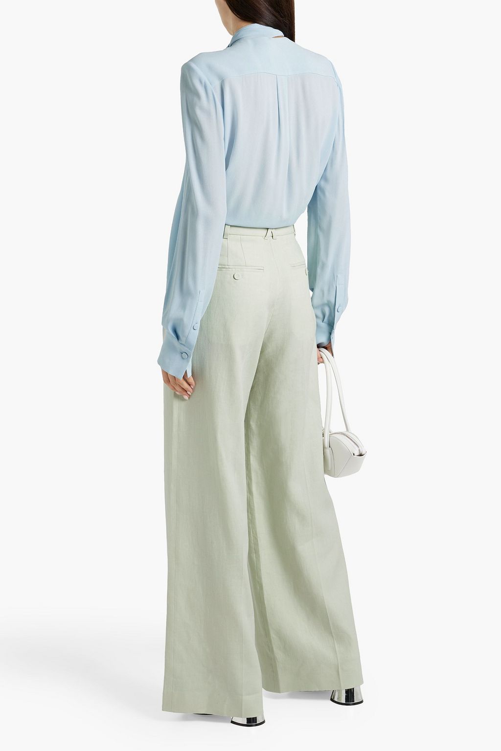 ANOTHER TOMORROW Linen wide-leg pants