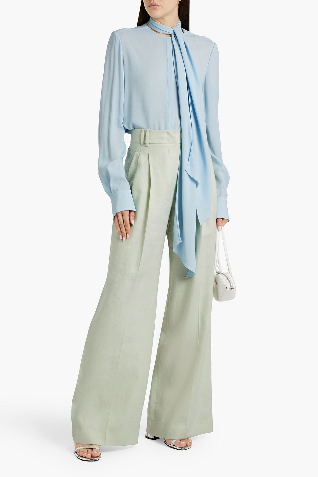 ANOTHER TOMORROW Linen wide-leg pants