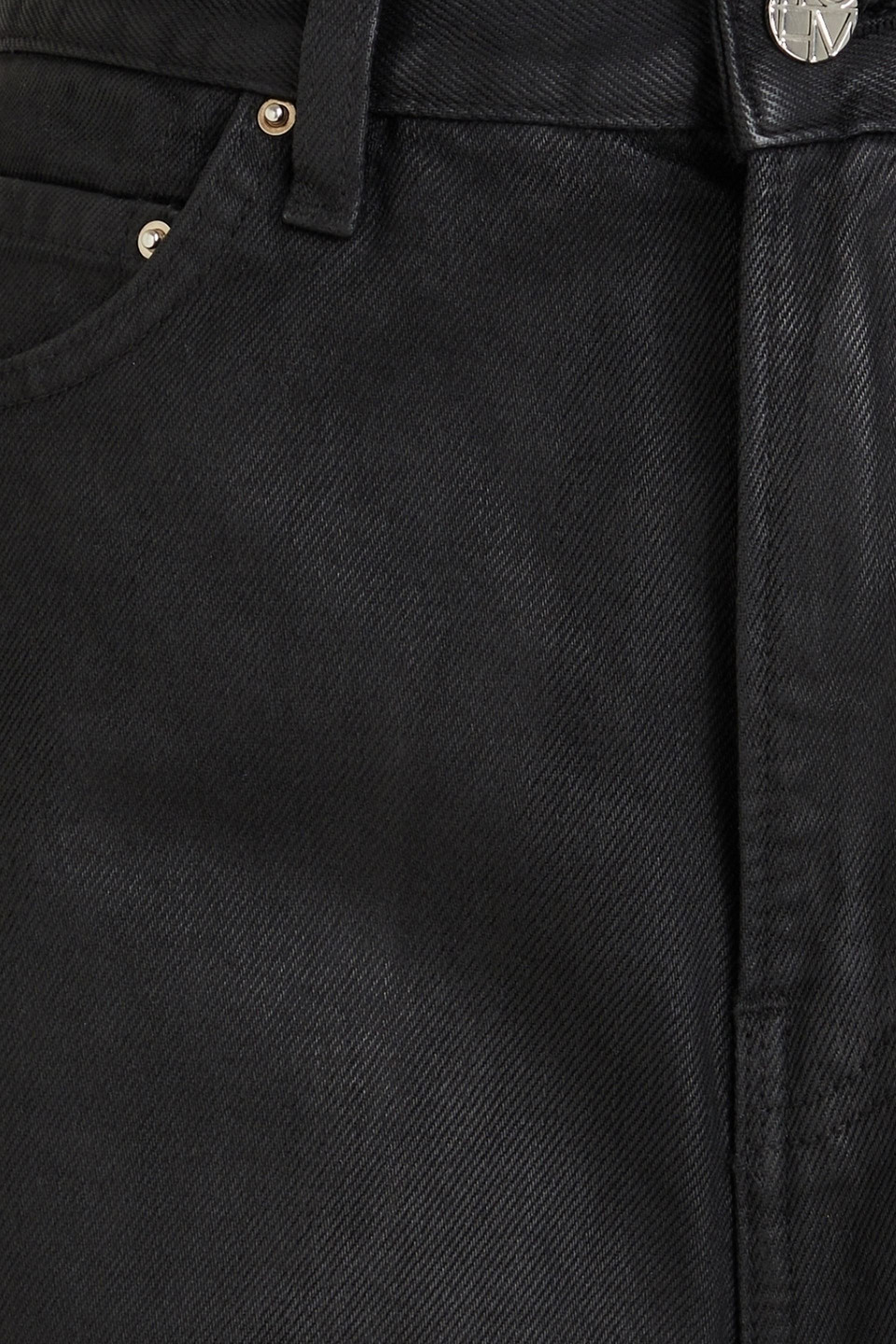 Totême Coated High-rise Tapered Jeans In Black