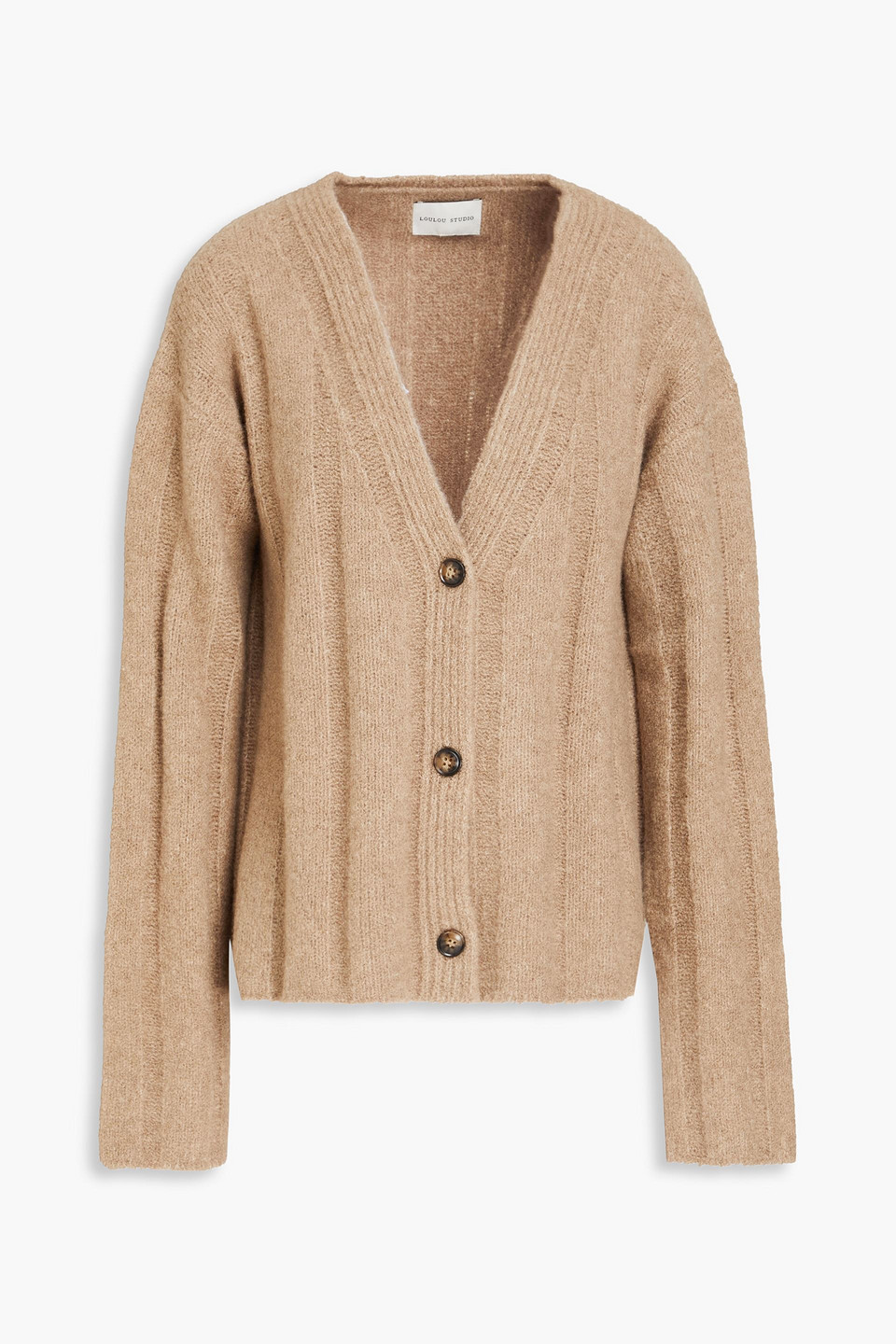 Loulou Studio - Ribbed bouclé-knit cashmere-blend cardigan - Neutral - M