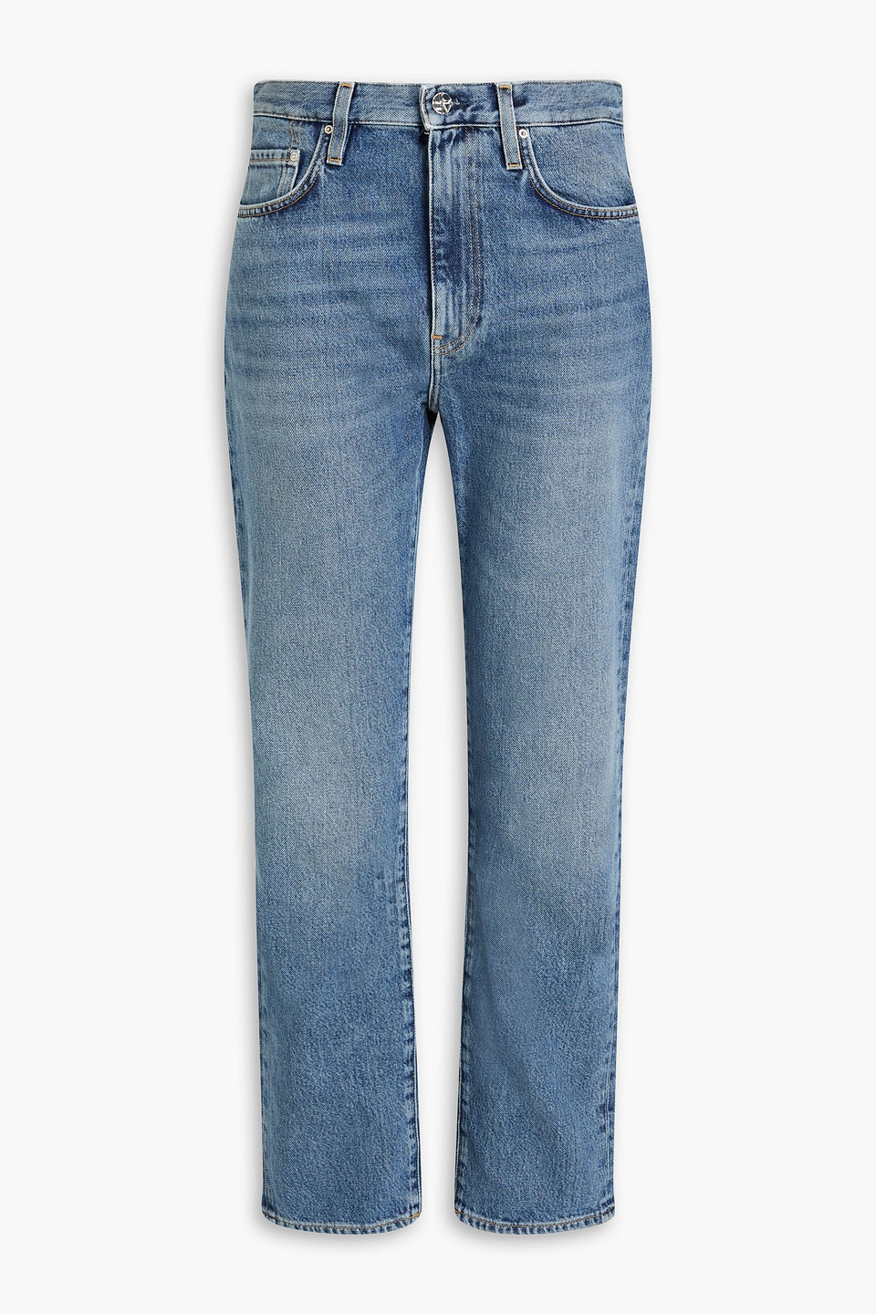 Totême High-rise Straight-leg Jeans In Mid Denim