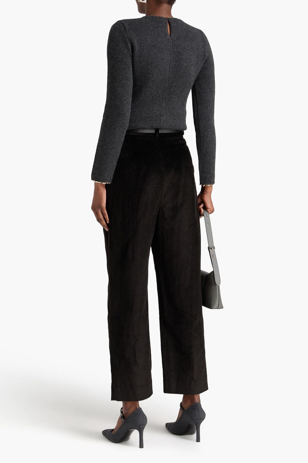 TOTEME 코튼 혼방 코듀로이 플리츠 테이퍼드 팬츠