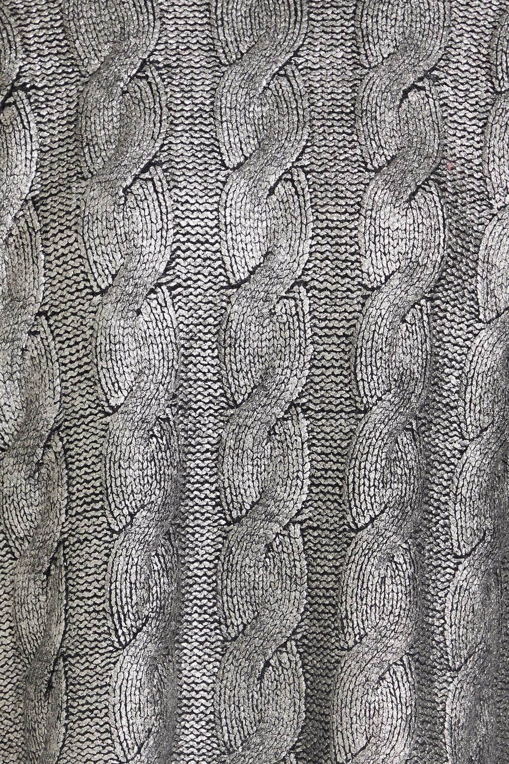 TOTEME Pullover mit Zopfstrickmuster in Metallic-Optik mit Beschichtung