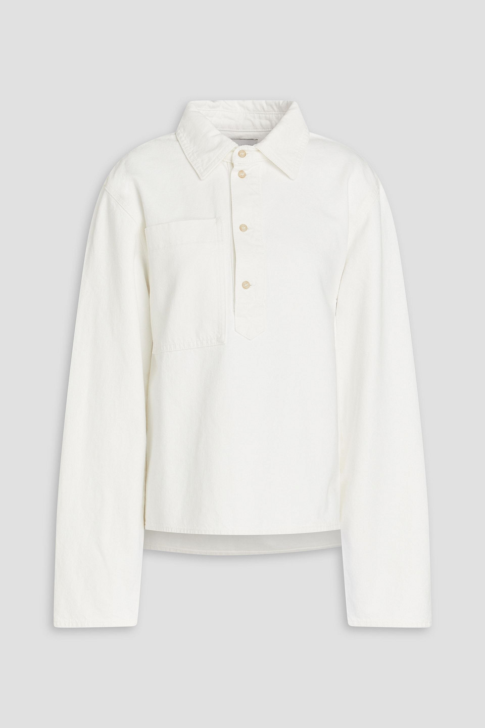 Loulou Studio Lato Denim Shirt In Ivory