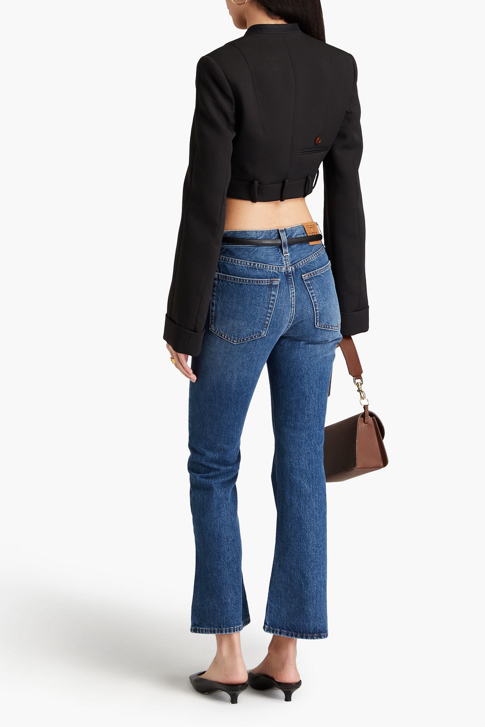 Shop Totême High-rise Kick-flare Jeans In Mid Denim
