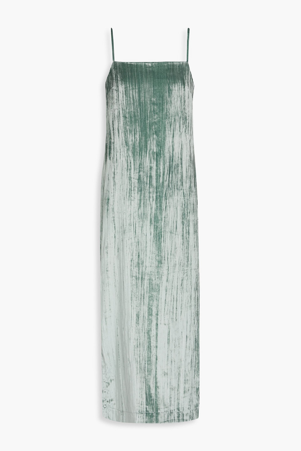 Loulou Studio Etinas Crushed-velvet Maxi Dress In Grey Green