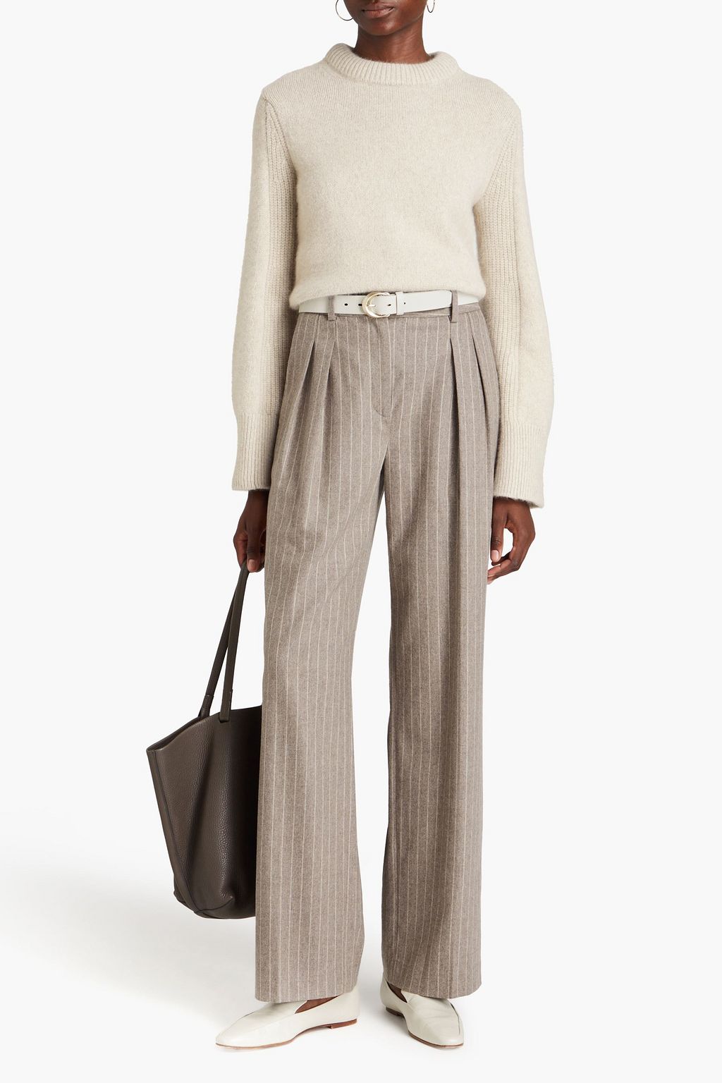 LOULOU STUDIO Melierter Pullover aus einer Wollmischung