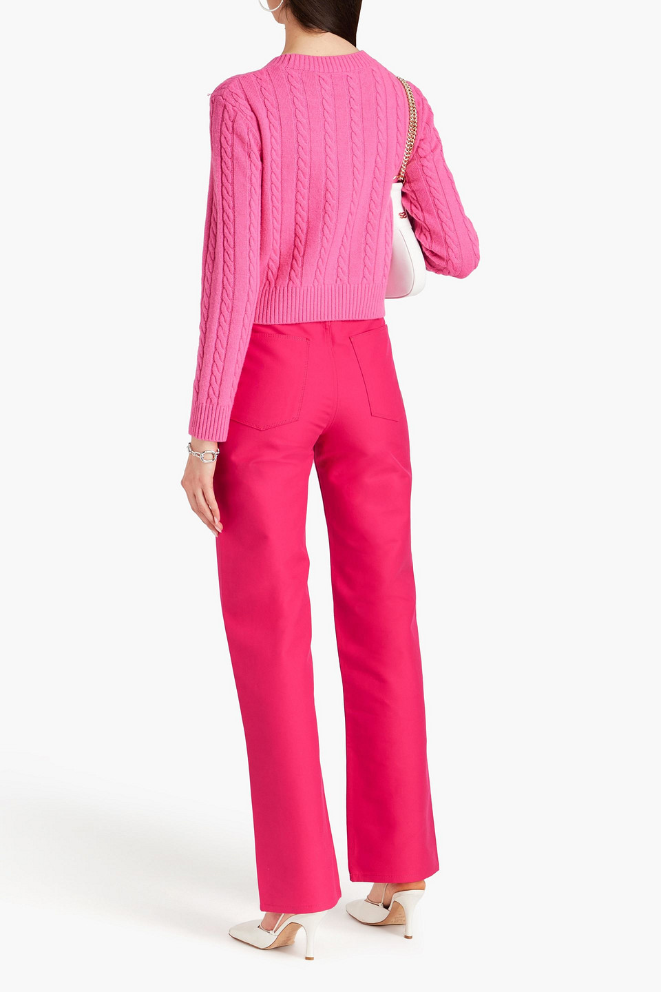 Shop Wandler Rose High-rise Straight-leg Jeans In Fuchsia