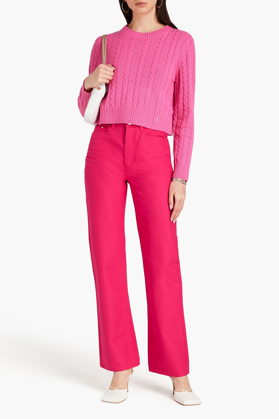 Shop Wandler Rose High-rise Straight-leg Jeans In Fuchsia