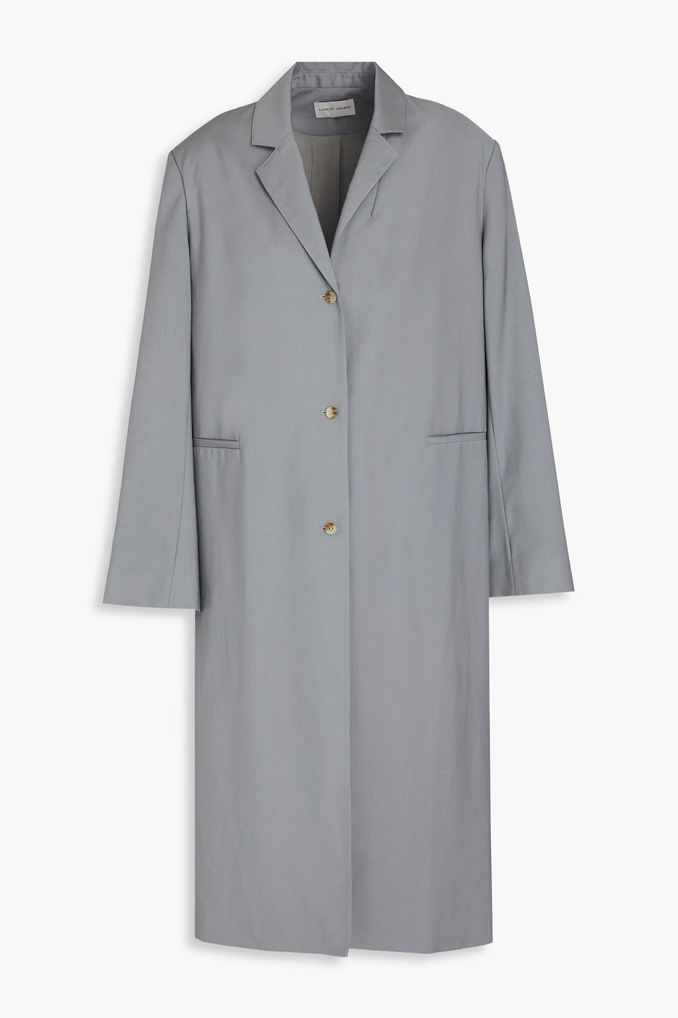 Loulou Studio Tido Wool-crepe Coat In Grey