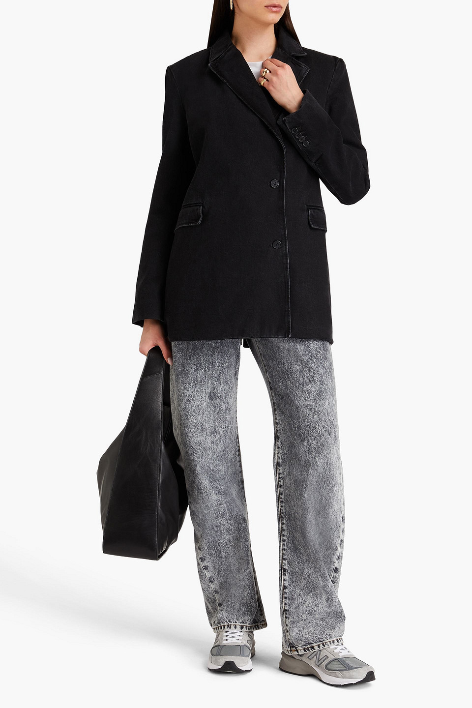 Loulou Studio Denim Blazer In Black
