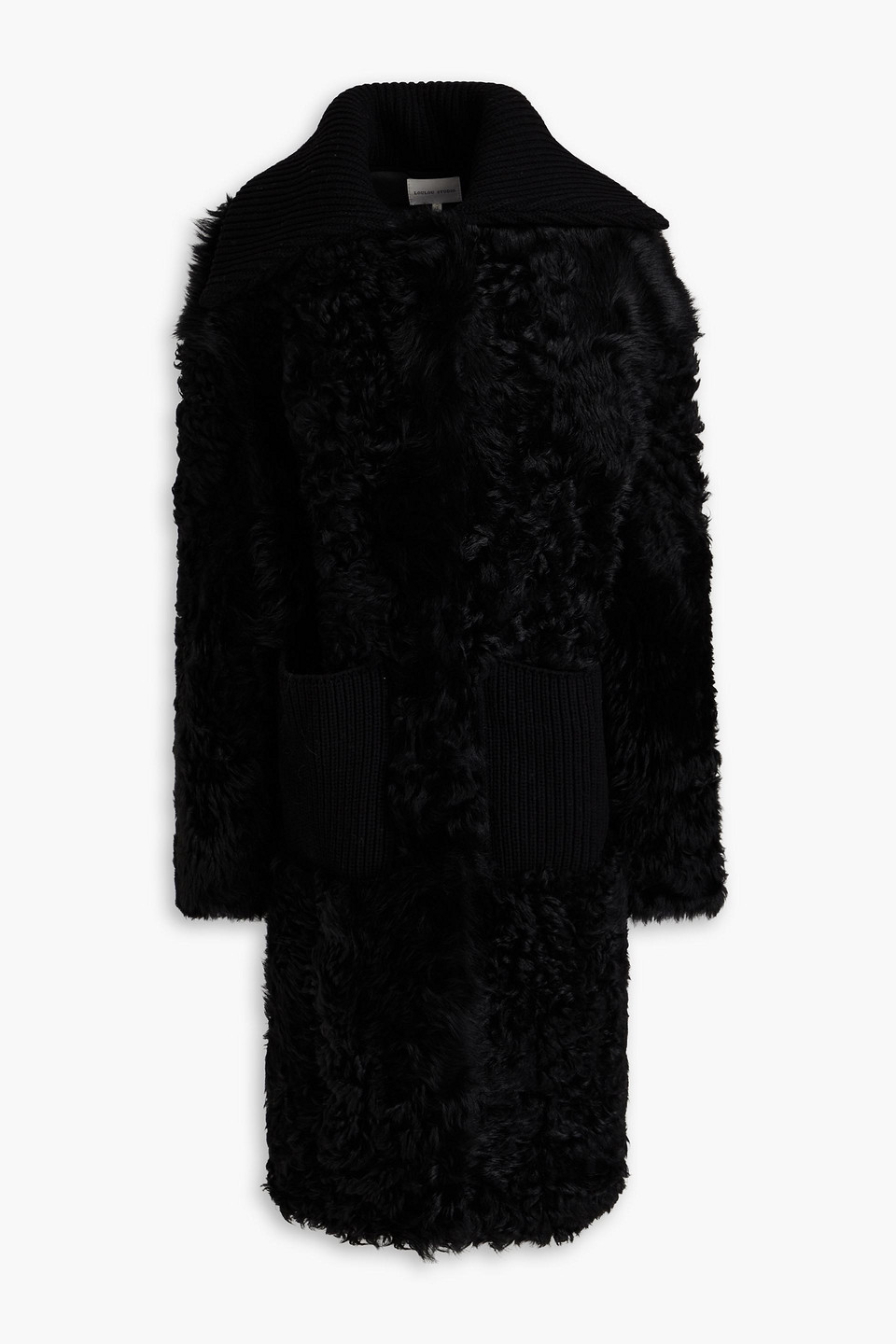 Loulou Studio Shearling Coat In Black