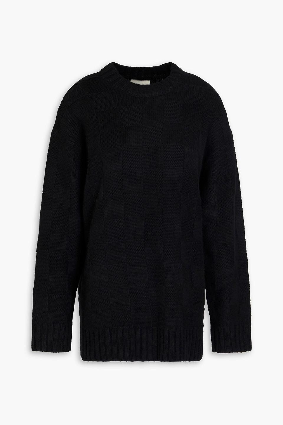 Loulou Studio Aranos Jacquard-knit Cashmere Sweater In Black