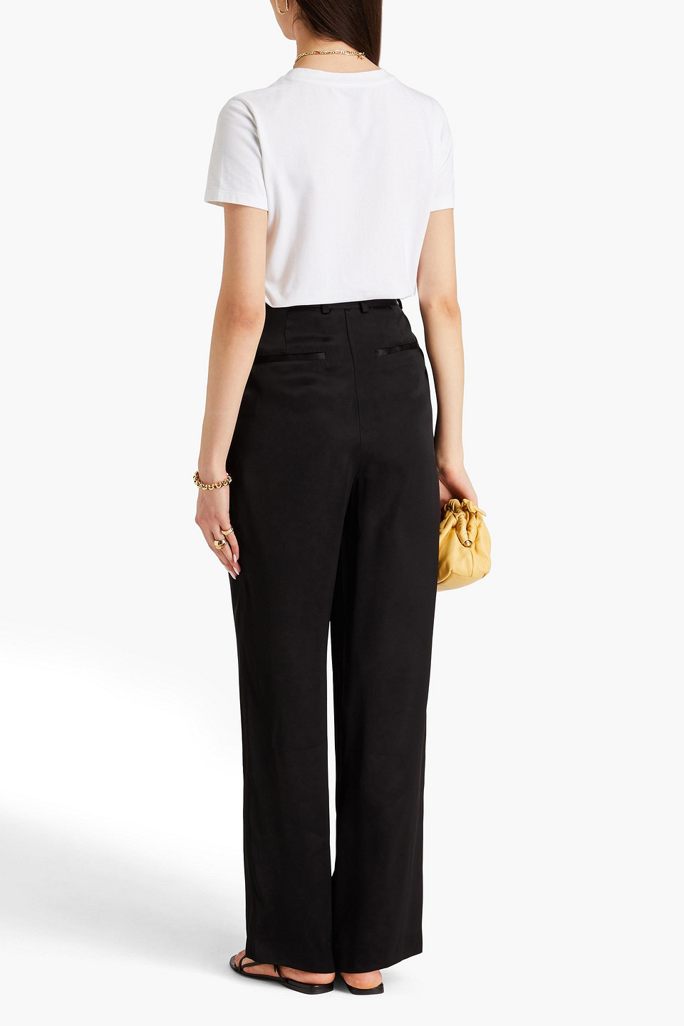 Loulou Studio Black Cotton Blend Idai Palazzo Pant In Black