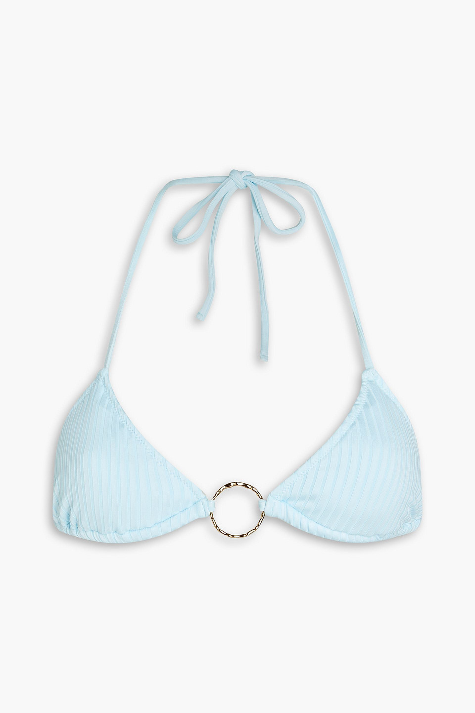 Melissa Odabash Miami Ribbed Triangle Bikini Top In Light Blue
