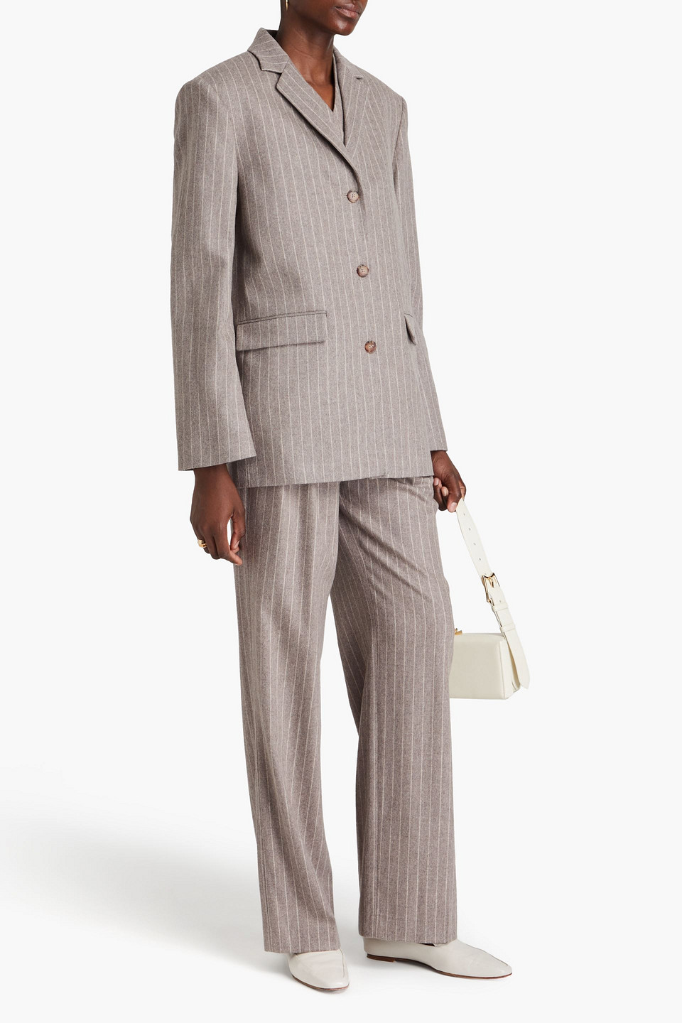 LOULOU STUDIO SENJA PINSTRIPED WOOL-BLEND BLAZER