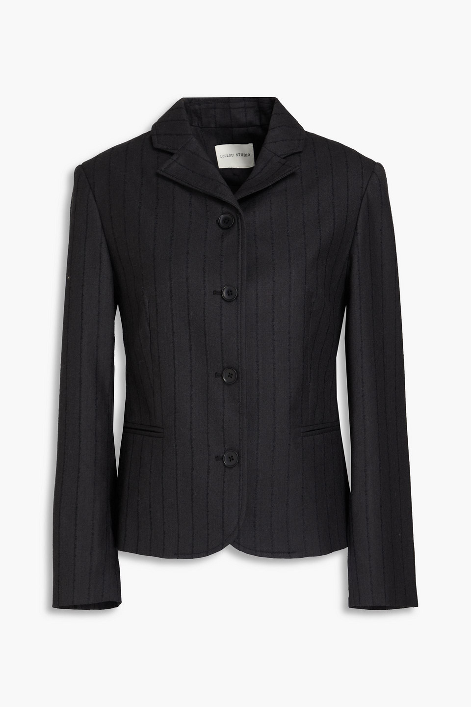 Loulou Studio Furo Pinstriped Wool-twill Blazer In Black