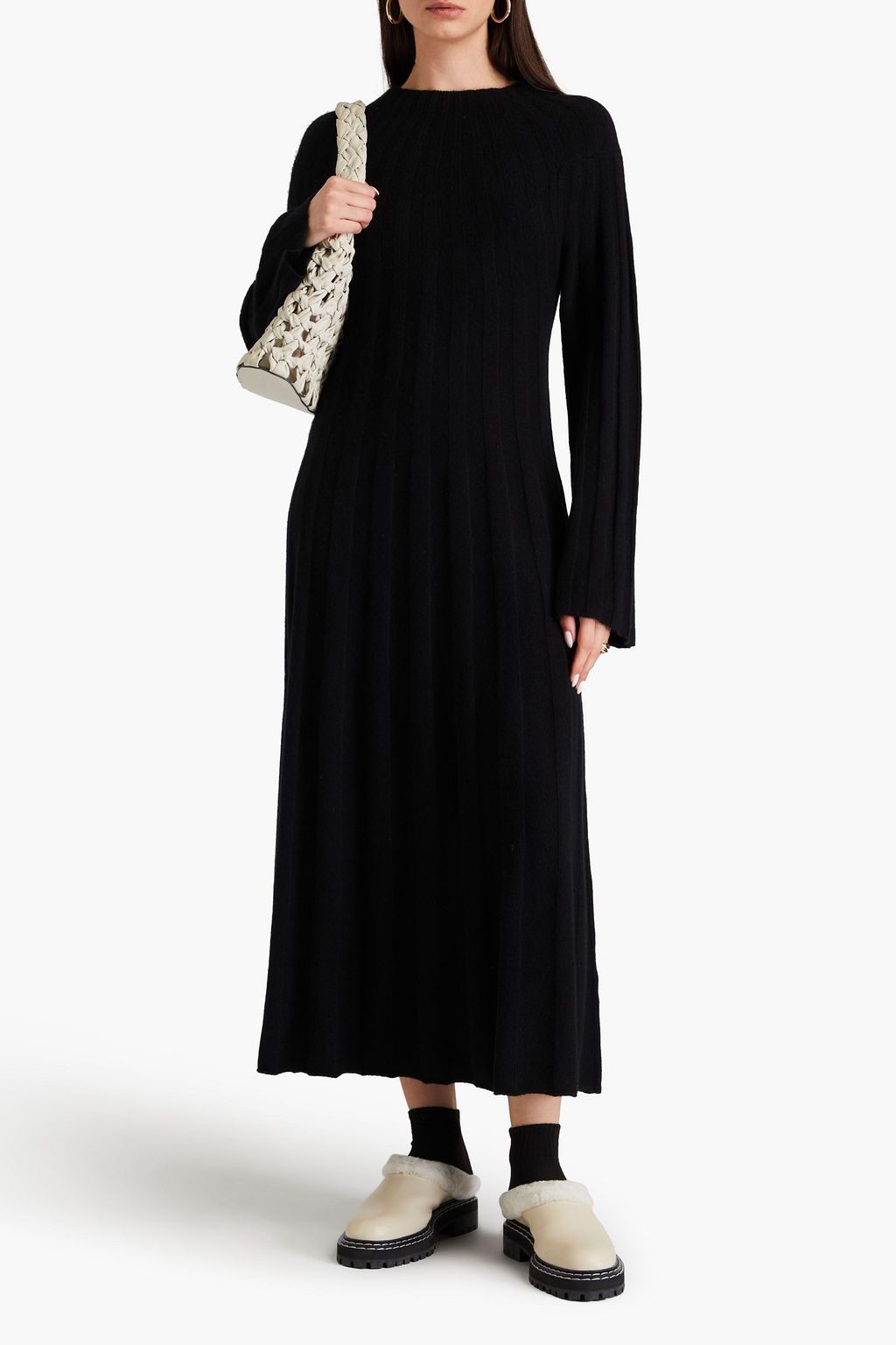 LOULOU STUDIO Ribbed cashmere midi dress