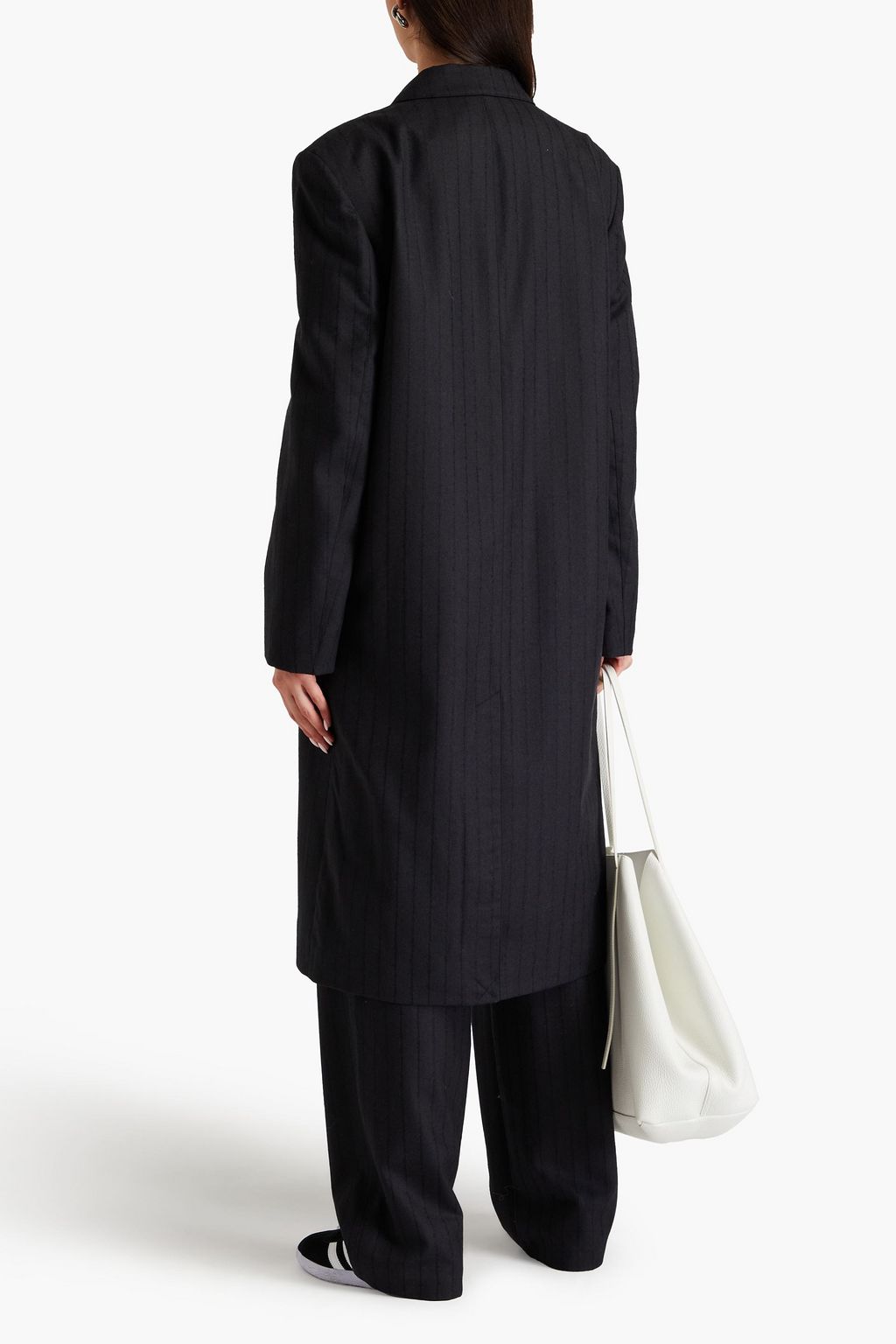LOULOU STUDIO Devon striped wool-twill coat