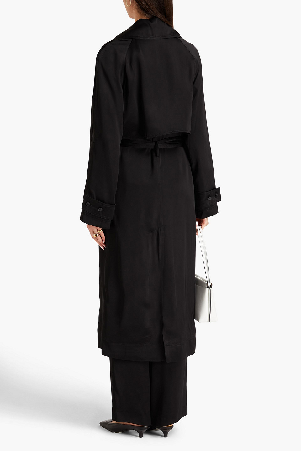 LOULOU STUDIO BELTED SATIN TRENCH COAT 