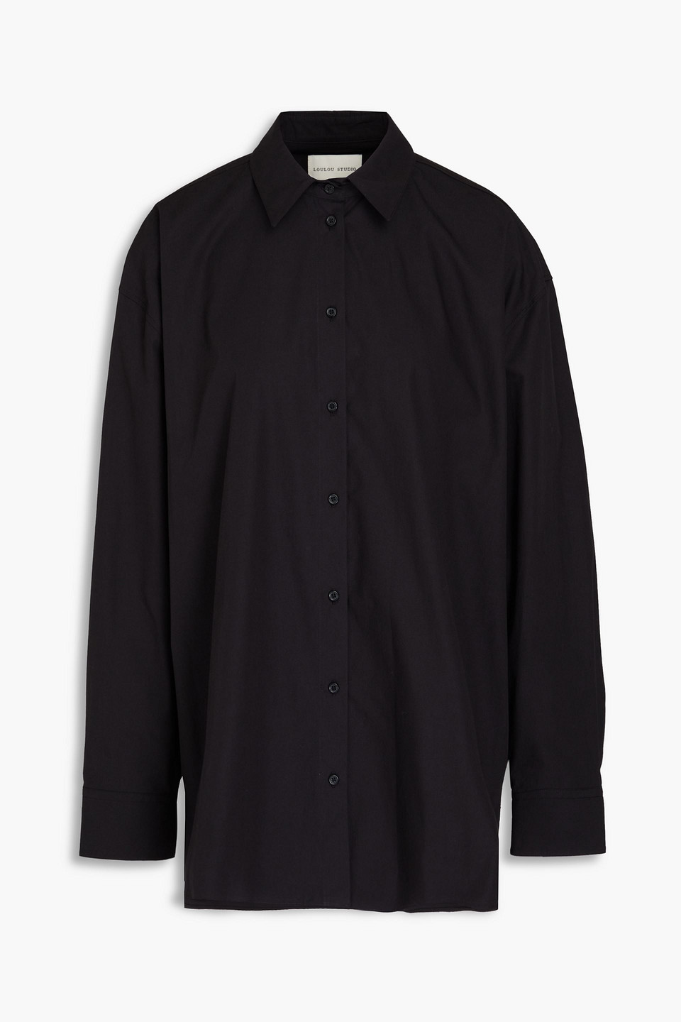 Loulou Studio Cotton-poplin Shirt In Black
