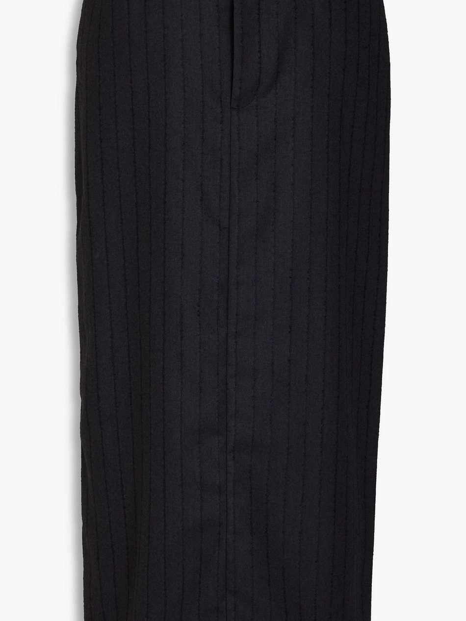 striped wool-twill midi pencil skirt