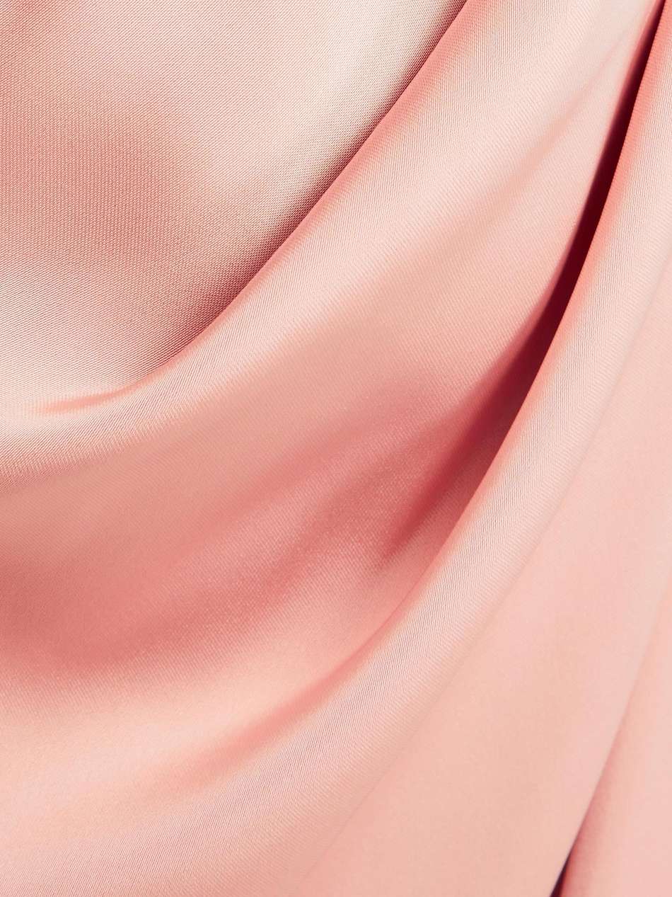 belted draped satin maxi dress